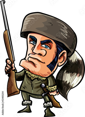 Cartoon of Davy Crockett