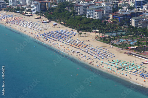 Beautiful view from the height of the sea, beach and hotels © Pavel Losevsky