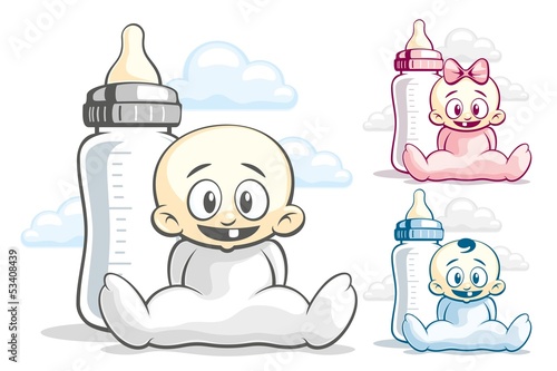 Babes and feeding bottle