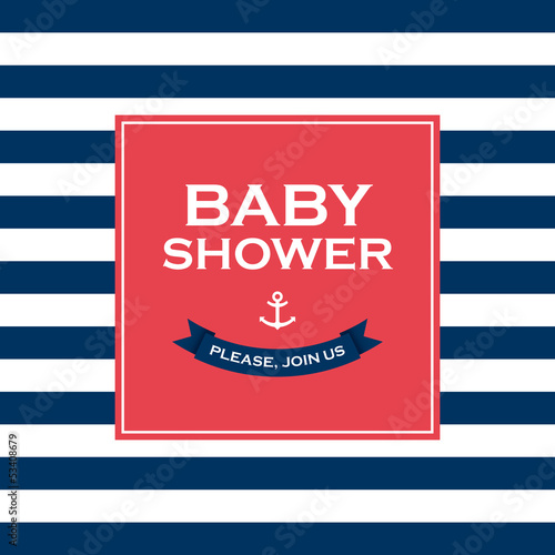 Baby shower card invitation. Vector design elements editable.
