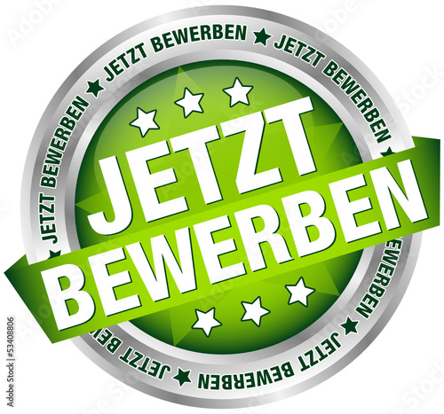 Button Banner "Jetzt bewerben" grün/silber