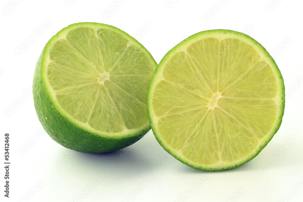 Lime on the white background