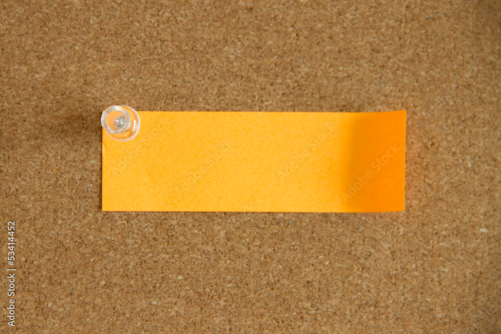 Post-its in a cork board Post-its in a cork board
