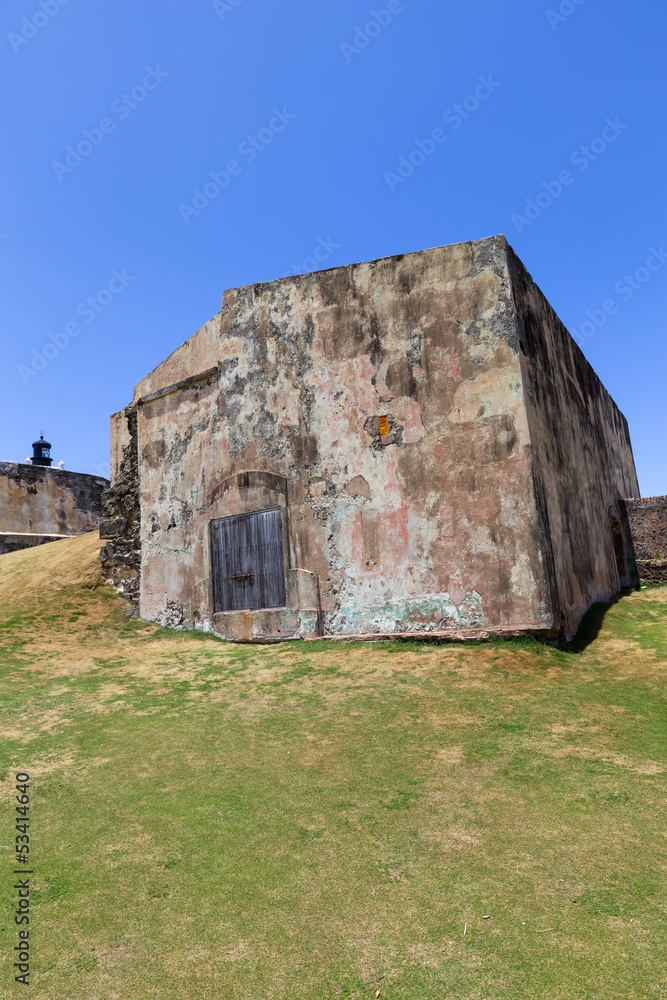 An Old building at El Morro fort and Lighthouse An Old building at El Morro fort and Lighthouse