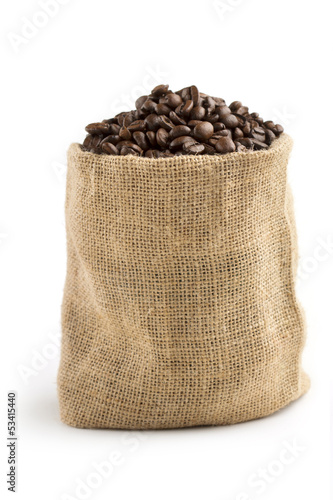 jute bag full of coffee beans