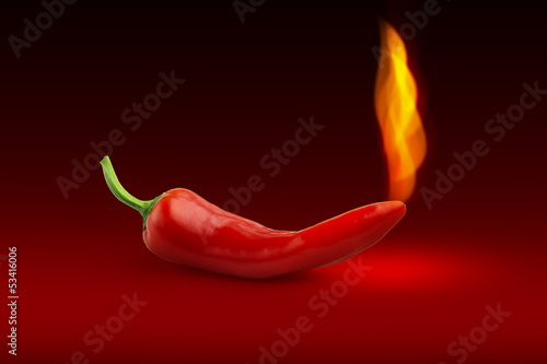 fiery red hot chili pepper