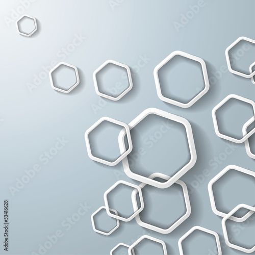 White Hexagon Rings 2