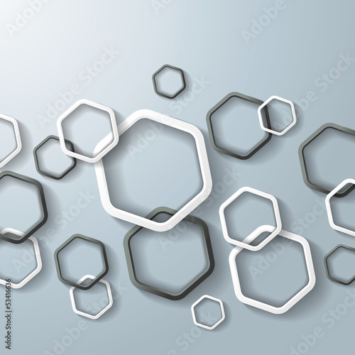 Black And White Hexagon Rings