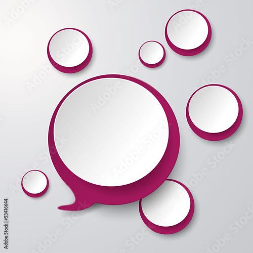 Purple White Speech bubble With Circles