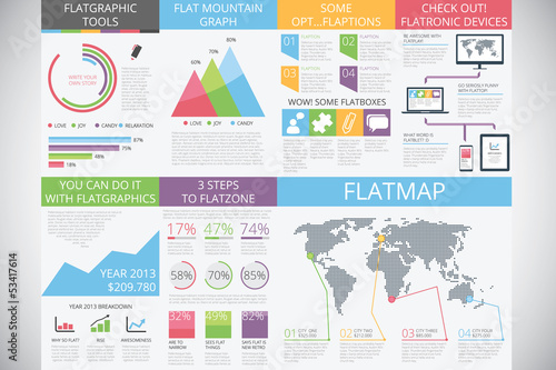 Infographic elements in modern fashion: flat style