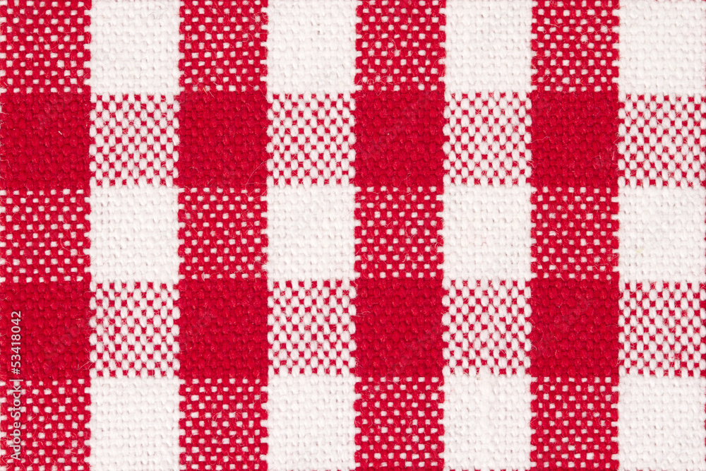Red and white checked cloth Red and white checked cloth