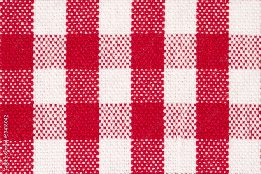 Red and white checked cloth