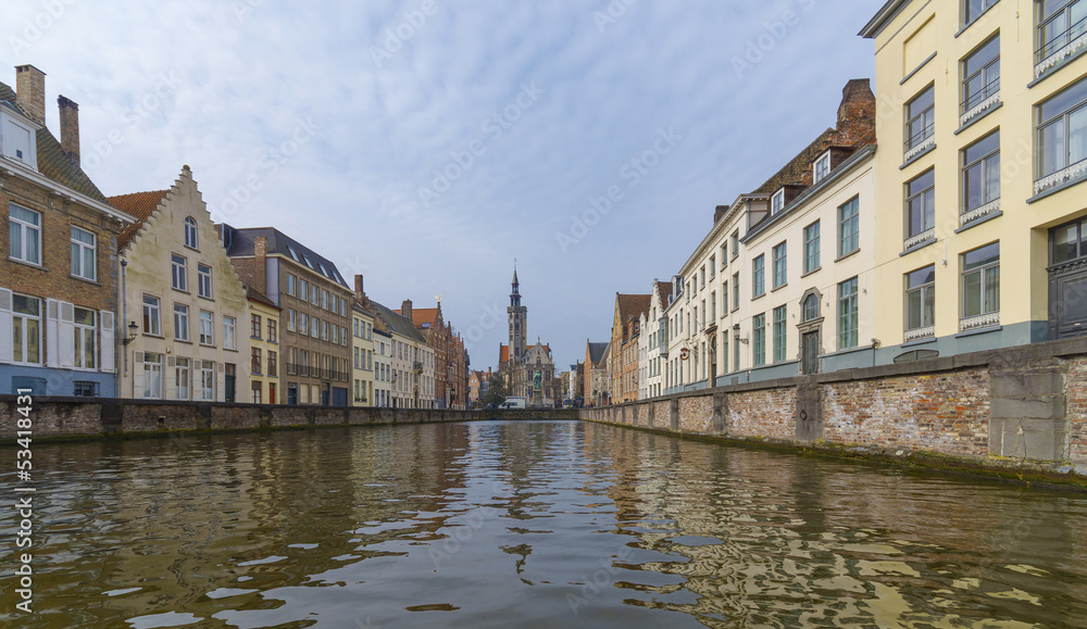 Jan Van Eyck canal in Bruges, Belgium.