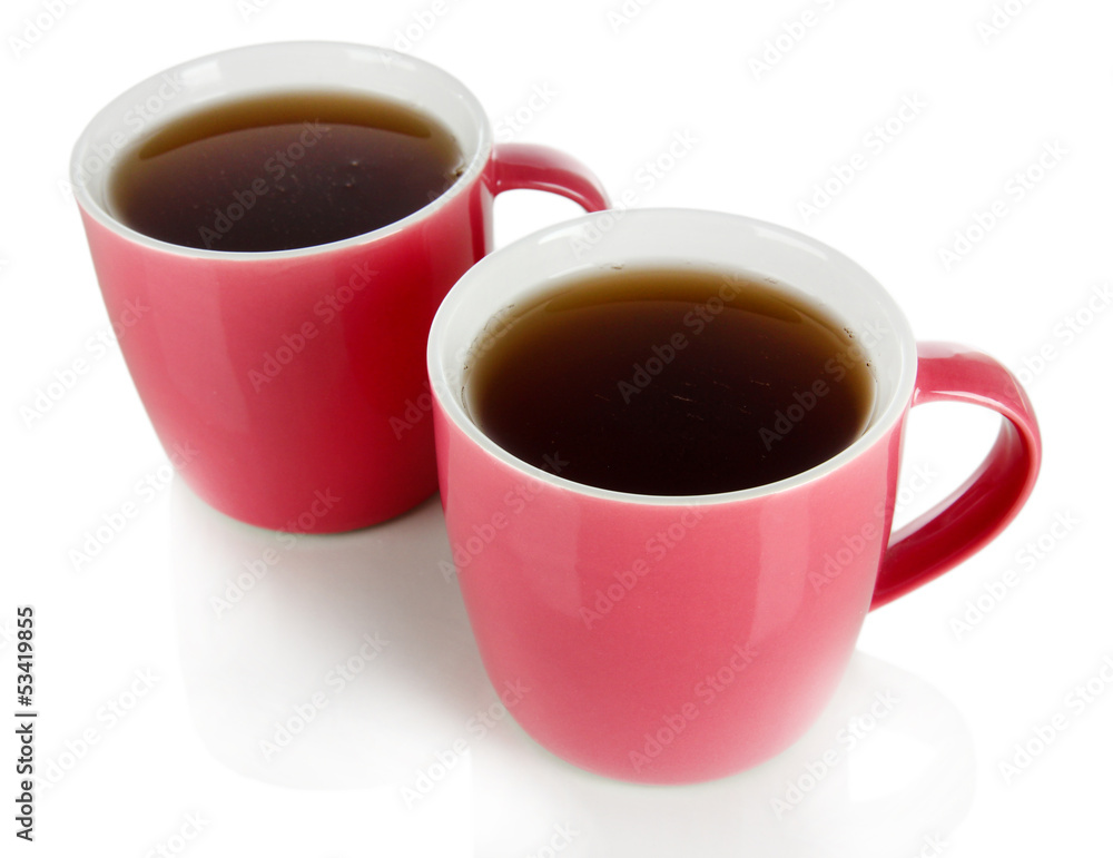 Cups of tea isolated on white Cups of tea isolated on white