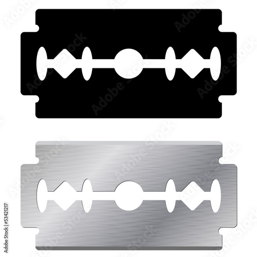 Standard razor blade shape and vector illustration