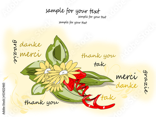 Grusskarte Danke mit  Blume