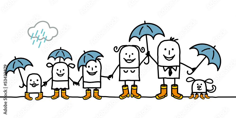 Fototapeta premium rain & family