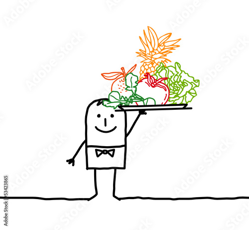 server with fruits & vegetables