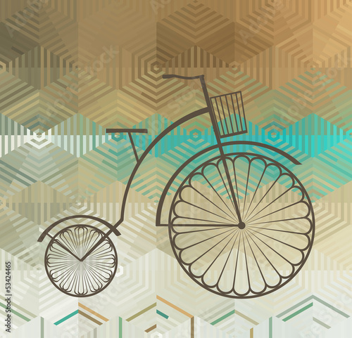 Retro Bicycle on a Color Background