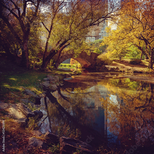 Central Park pond. New York, USA.