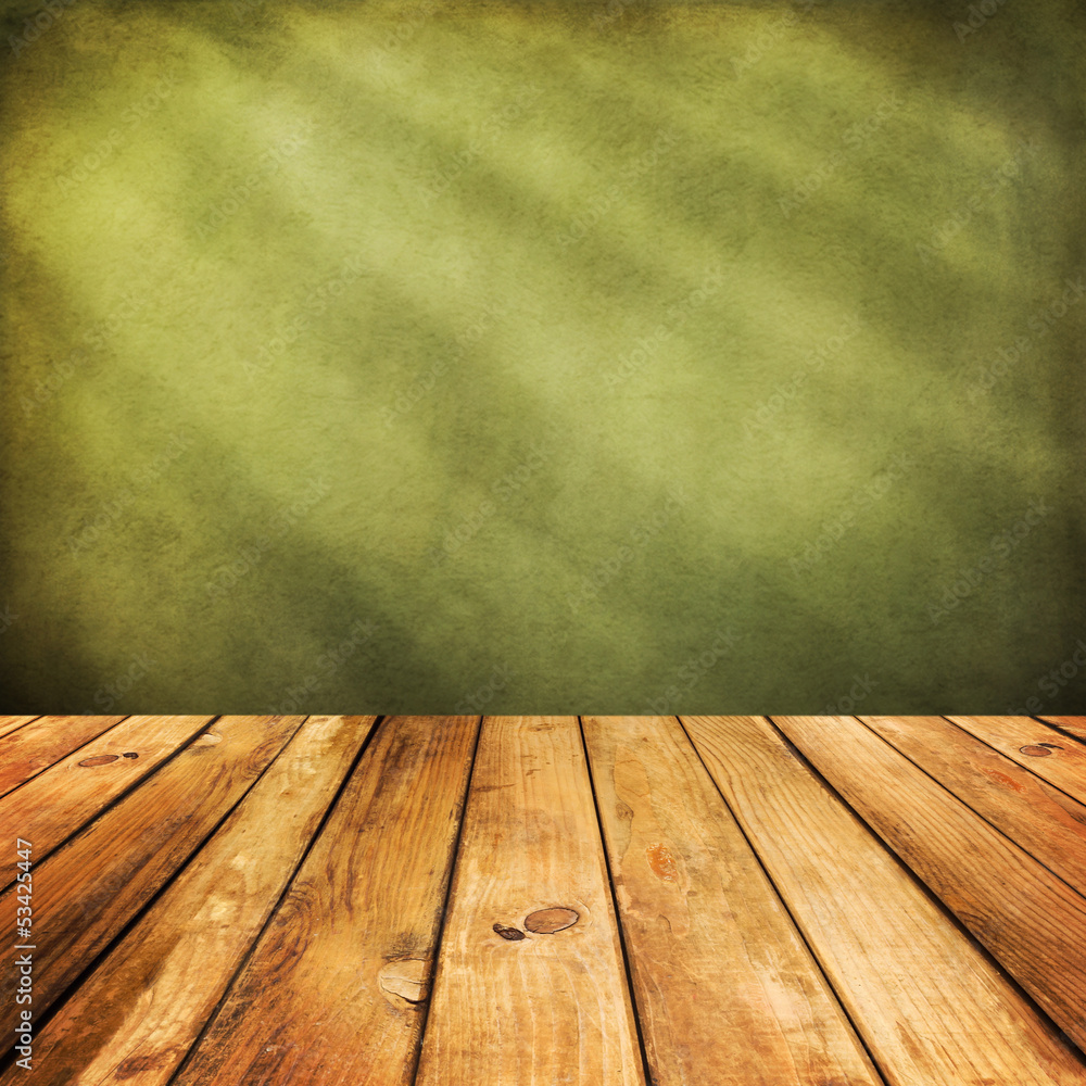 custom made wallpaper toronto digitalWooden deck floor over green grunge background