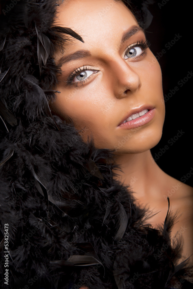 Fashion portrait of a beautiful blonde woman with blue eyes Fashion portrait of a beautiful blonde woman with blue eyes