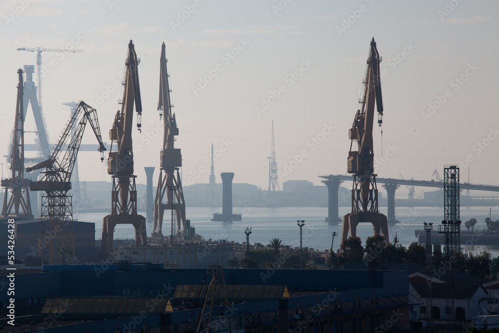Cadiz Docks and La Pepa bridge construction Cadiz Docks and La Pepa bridge construction