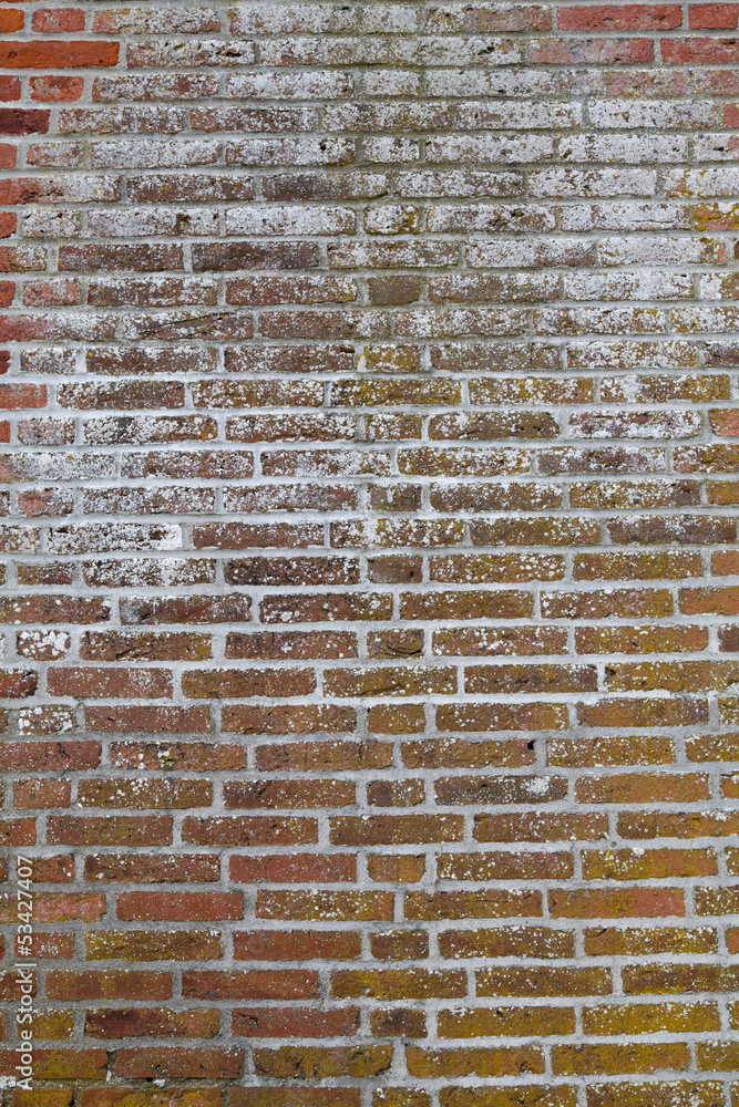 Naklejka premium Worn Weathered Dirty Red Brick Wall Background