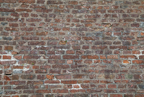 Worn Weathered Dirty Red Brick Wall Background