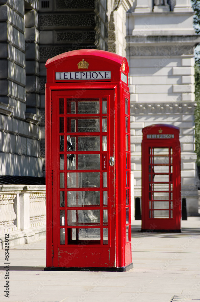 Red Phone Boxes Old Style In London Red Phone Boxes Old Style In London