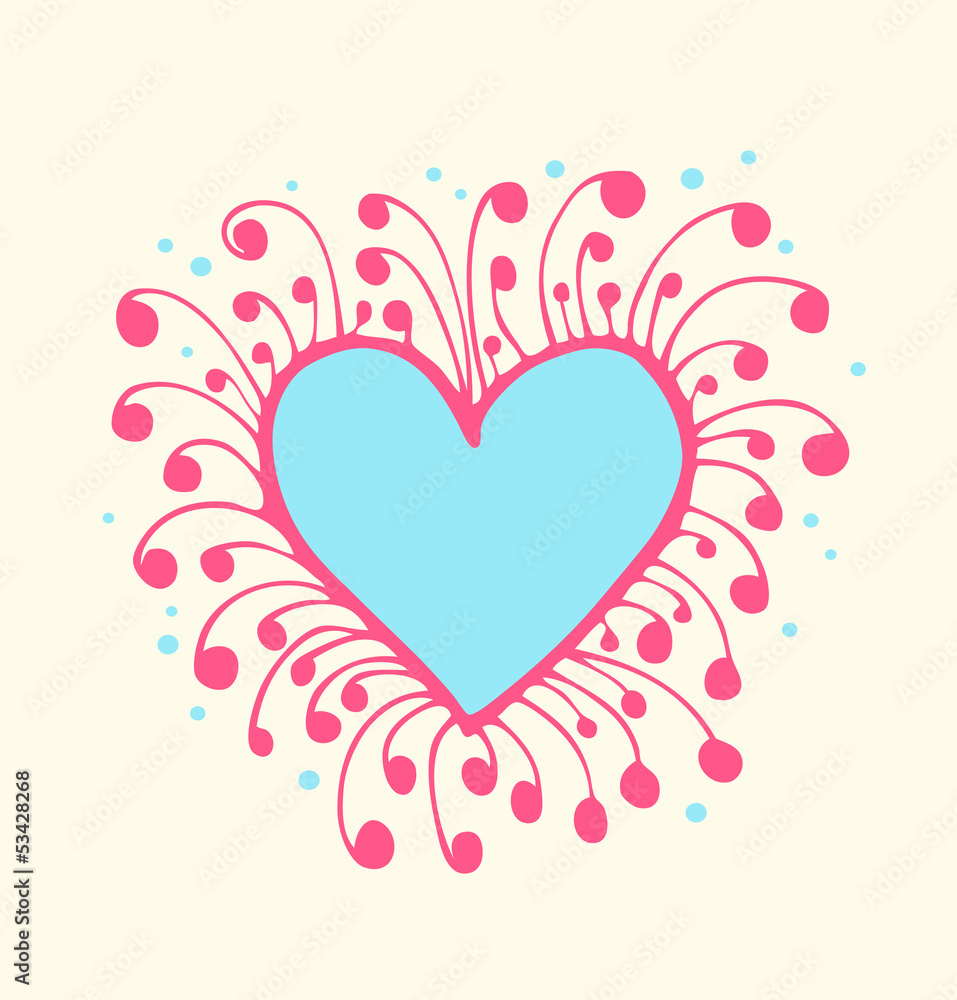 Cute drawn heart. Lace element for design and decoration Cute drawn heart. Lace element for design and decoration