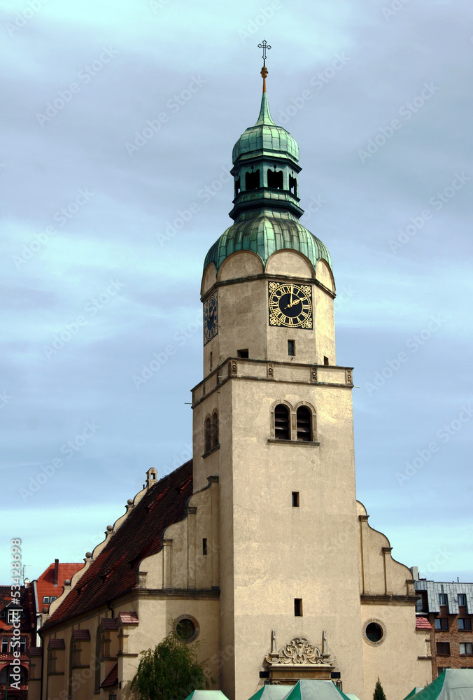 church tower in Poznan, Poland