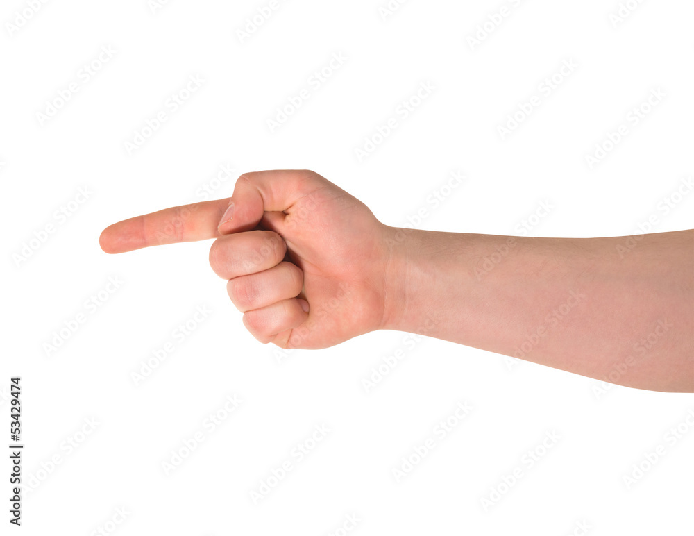 Pointing finger hand gesture isolated Pointing finger hand gesture isolated