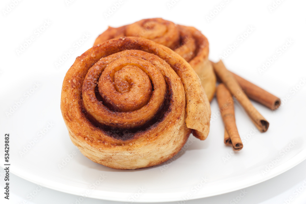 Cinnamon rolls on a plate