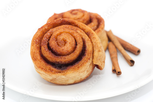 Cinnamon rolls on a plate