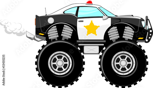 4x4 monstertruck police car cartoon