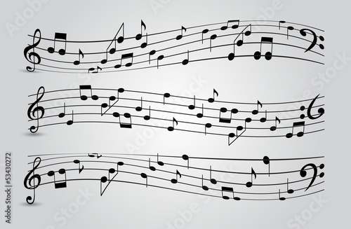 musical notes abstract background. Vector Illustration