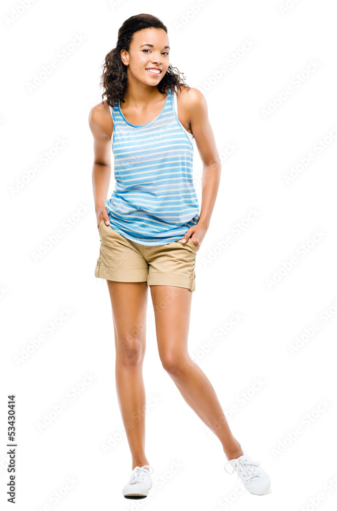 Happy african american woman isolated on white background Happy african american woman isolated on white background