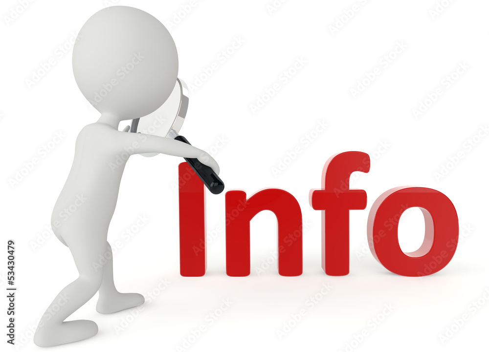 3d humanoid character with a information symbol 3d humanoid character with a information symbol