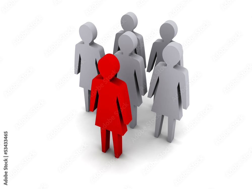 Women team. Leadership. Teamwork. Concept 3D illustration Women team. Leadership. Teamwork. Concept 3D illustration
