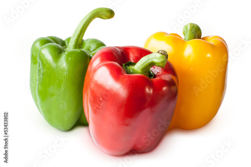 peppers on white background