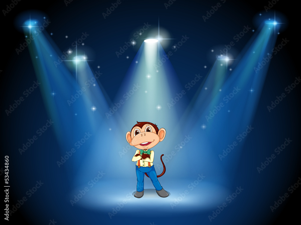 Fototapeta premium A stage with a monkey in the middle