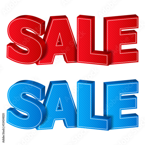 Red and blue sale words