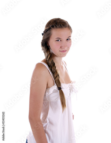Junges Mädchen mit weißer Bluse © grafikplusfoto