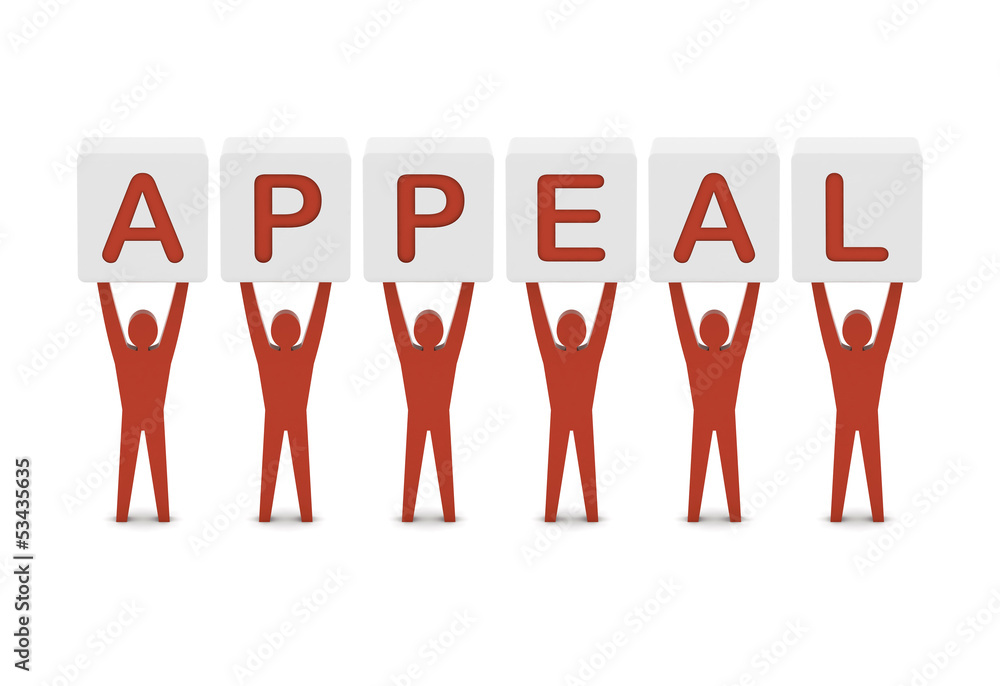Men holding the word appeal. Concept 3D illustration. Men holding the word appeal. Concept 3D illustration.