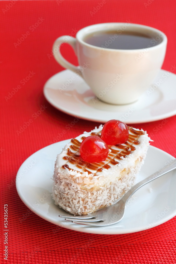 Cakes with biscuit, butter cream and coconut Cakes with biscuit, butter cream and coconut