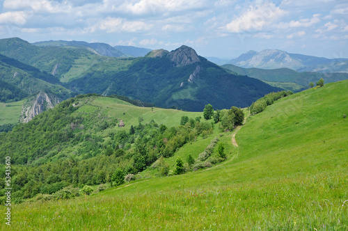 Beautiful green, vibrant mountains