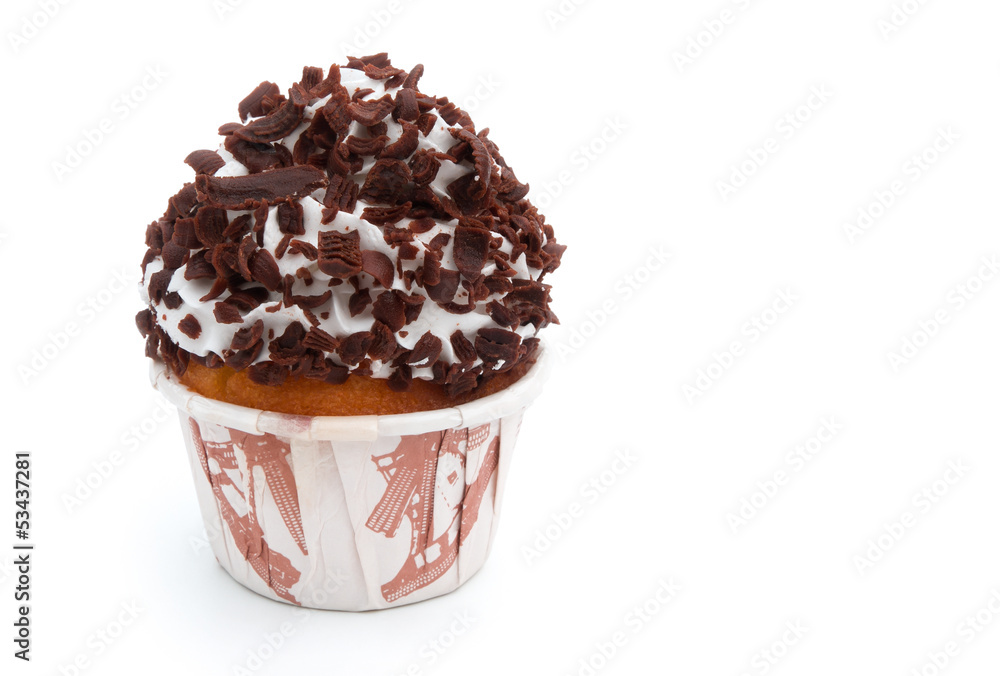 chocolate flavor cup cake isolated with clipping path chocolate flavor cup cake isolated with clipping path