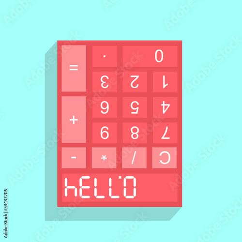 Calculator display with HELLO - 07734