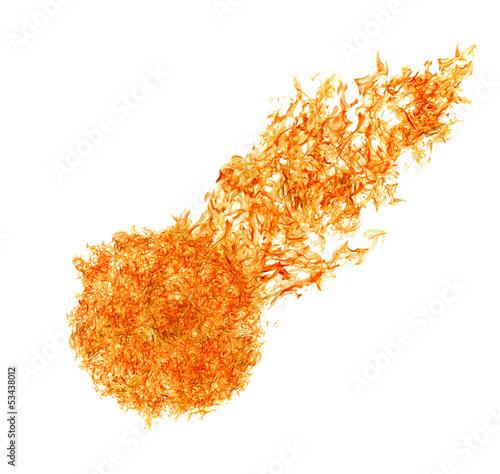 Fotografie fireball isolated on white